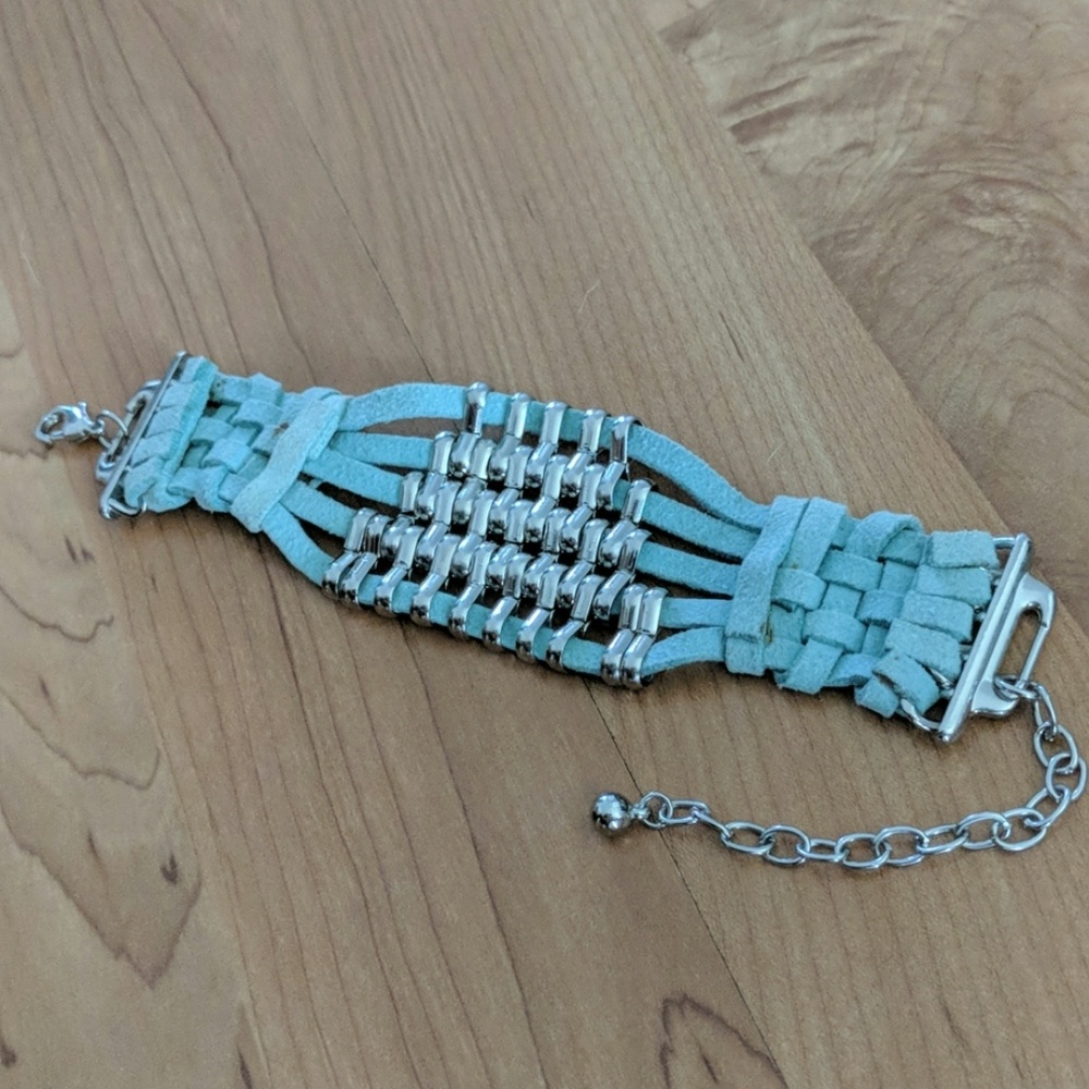 Teal & silver bracelet